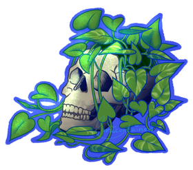 Pothos Skull Sticker design